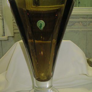 Waterford Olive Green 13  Inch Vase New  In Box